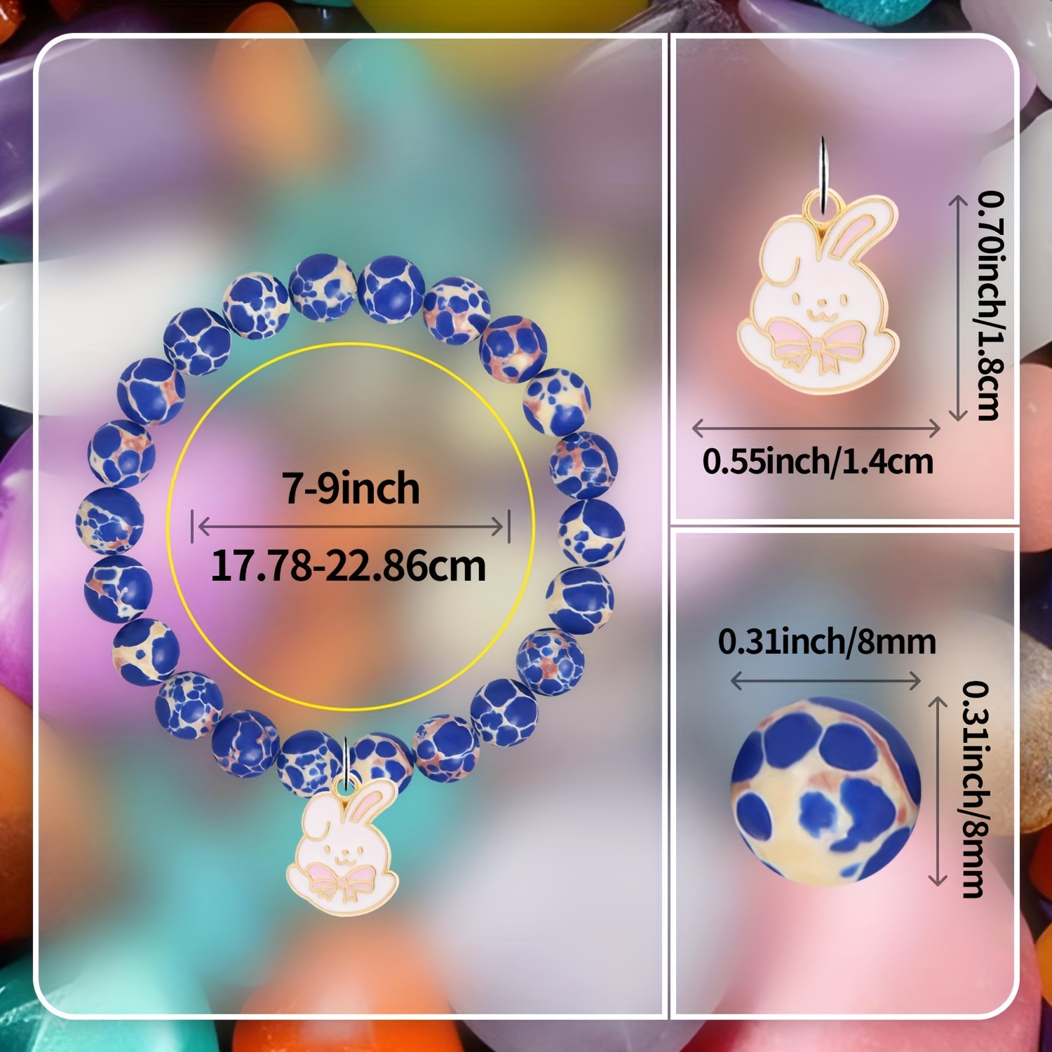 Valentine's Day Rabbit Charm Bracelet Gift for Women